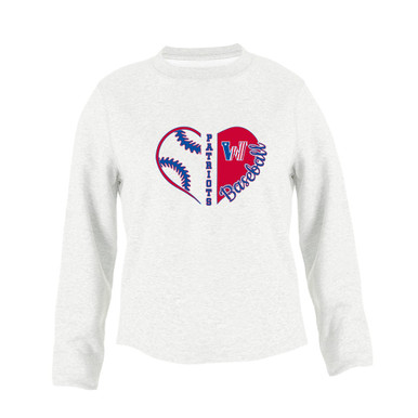 Washington Patriots Heart Baseball Women's Sweatshirt
