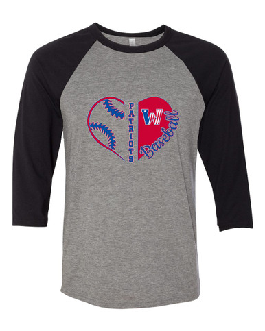 Washington Patriots Heart Baseball Women's Baseball T-Shirt