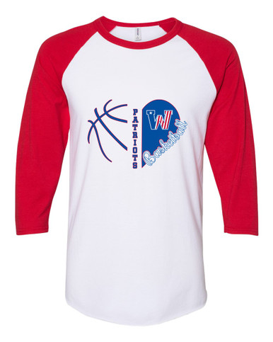 Washington Patriots Heart Basketball Women's Baseball T-Shirt
