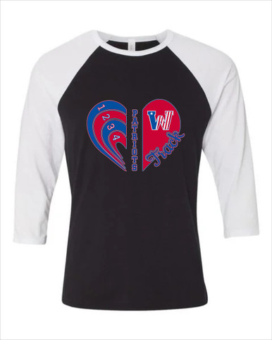 Washington Patriots Heart Track Women's Baseball T-Shirt