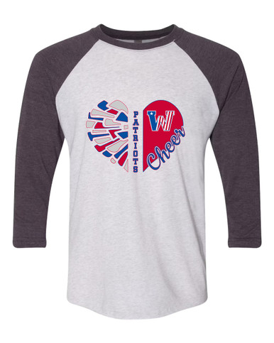 Washington Patriots Heart Cheer Women's Baseball T-Shirt