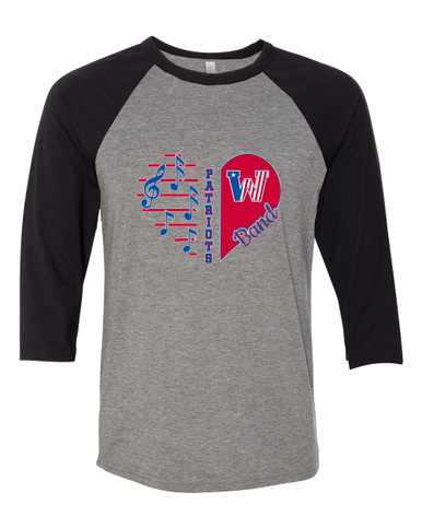 Washington Patriots Heart Band Women's Baseball T-Shirt