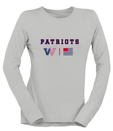 Washington Patriots W Script Team Colors Flag Women's Premium LS T-Shirt