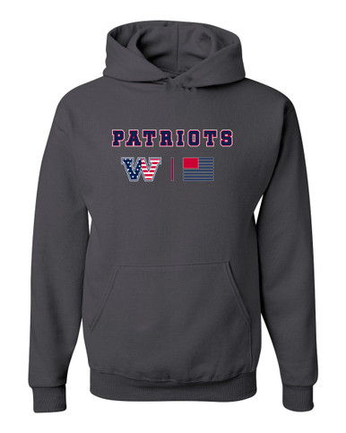 Washington Patriots W Script Team Colors Flag Men's Premium Hoodie