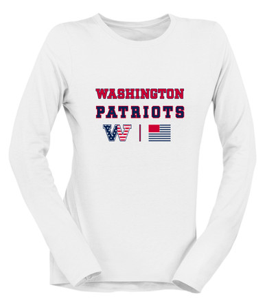 Washington Patriots W Script Spirit Flag Women's LS T-Shirt