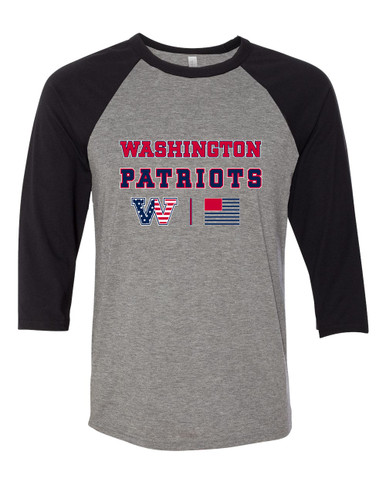 Washington Patriots W Script Spirit Flag Men's Baseball T-Shirt