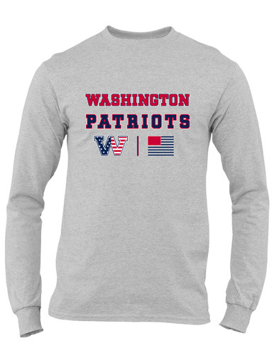 Washington Patriots W Script Spirit Flag Men's LS T-Shirt