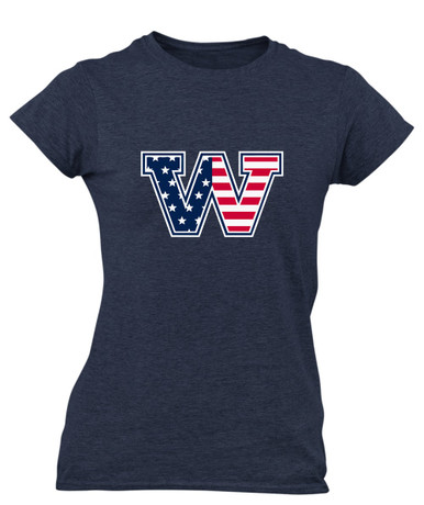 Washington Patriots W Script Mascot #1 Women's Premium SS T-Shirt