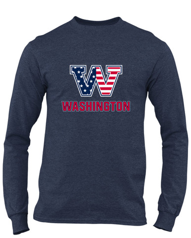 Washington Patriots W Script Mascot #2 Men's LS T-Shirt