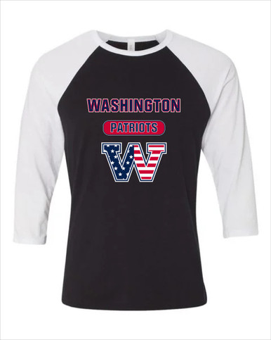 Washington Patriots W Script Mascot #3 Women's Baseball T-Shirt