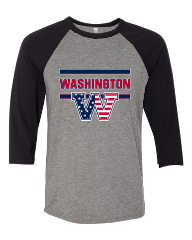 Washington Patriots W Script Mascot #4 Women's Baseball T-Shirt
