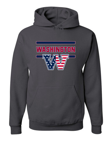Washington Patriots W Script Mascot #4 Men's Premium Hoodie