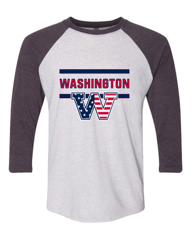Washington Patriots W Script Mascot #4 Men's Baseball T-Shirt