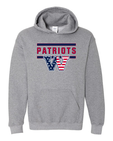 Washington Patriots W Script Mascot #5 Men's Hoodie