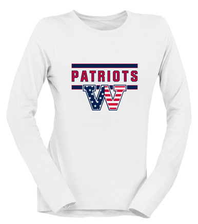 Washington Patriots W Script Mascot #5 Women's LS T-Shirt