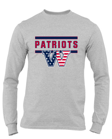 Washington Patriots W Script Mascot #5 Men's Premium LS T-Shirt