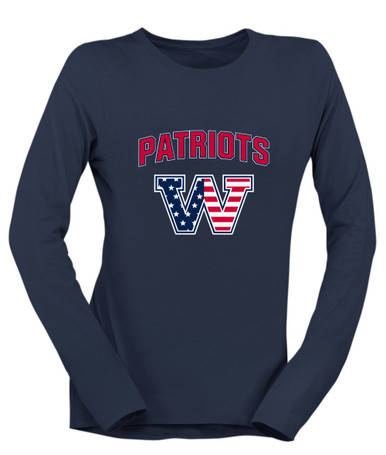 Washington Patriots W Script Mascot #6 Women's LS T-Shirt