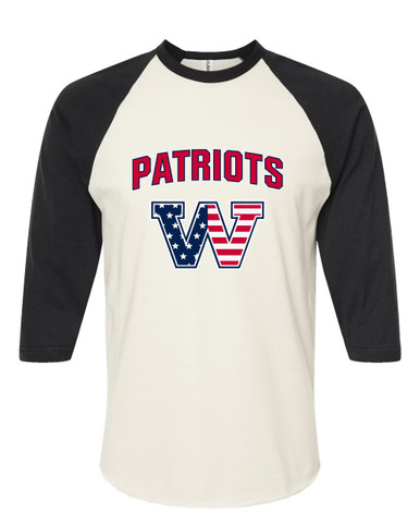 Washington Patriots W Script Mascot #6 Men's Baseball T-Shirt