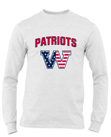 Washington Patriots W Script Mascot #6 Men's LS T-Shirt