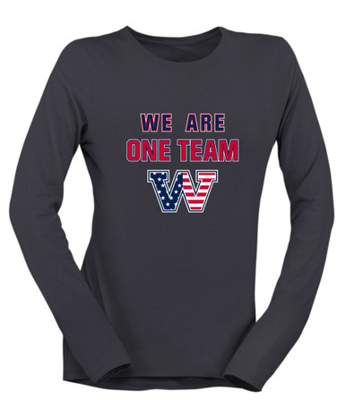 Washington Patriots W Script We Are One Team Women's Premium LS T-Shirt