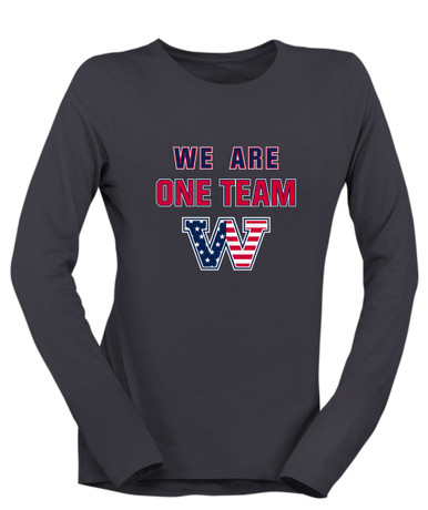 Washington Patriots W Script We Are One Team Women's LS T-Shirt
