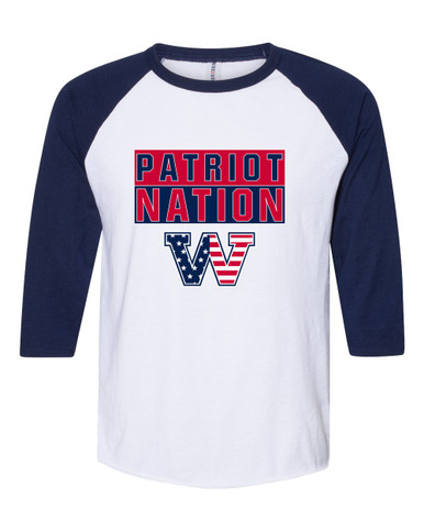 Washington Patriots W Script Nation #1 Women's Baseball T-Shirt