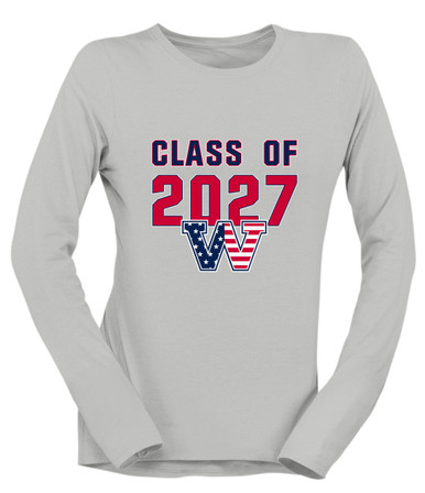 Washington Patriots W Script Class of 2027 Women's Premium LS T-Shirt