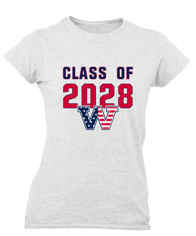 Washington Patriots W Script Class of 2028 Women's Premium SS T-Shirt