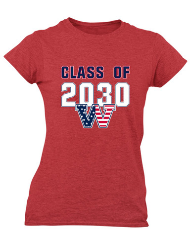 Washington Patriots W Script Class of 2030 Women's Premium SS T-Shirt