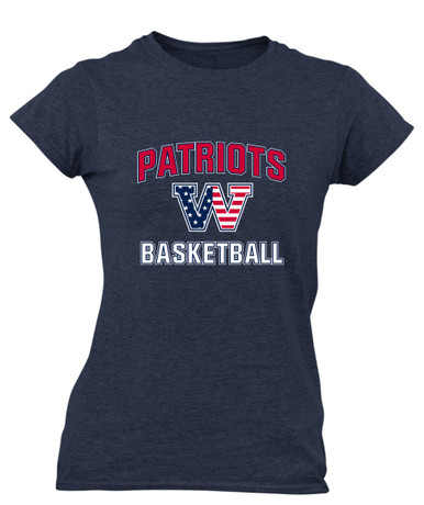 Washington Patriots W Script Basketball #1 Women's SS T-Shirt