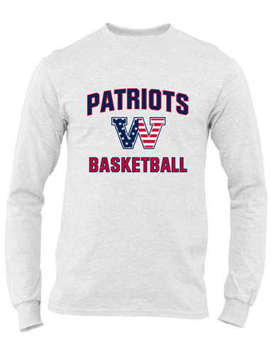 Washington Patriots W Script Basketball #1 Men's LS T-Shirt