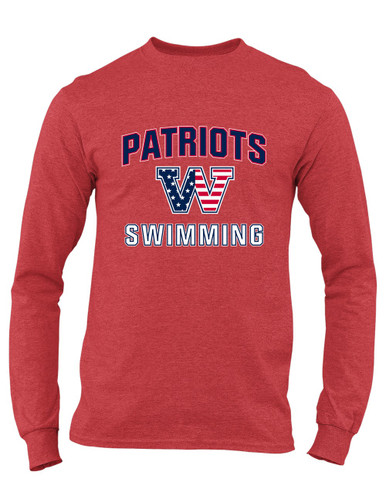 Washington Patriots W Script Swimming Men's Premium LS T-Shirt