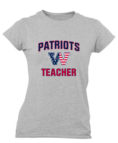 Washington Patriots W Script Teacher Women's Premium SS T-Shirt