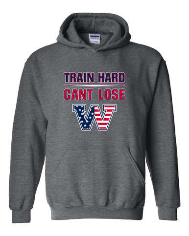 Washington Patriots W Script Train Hard, Can't Lose Men's Hoodie