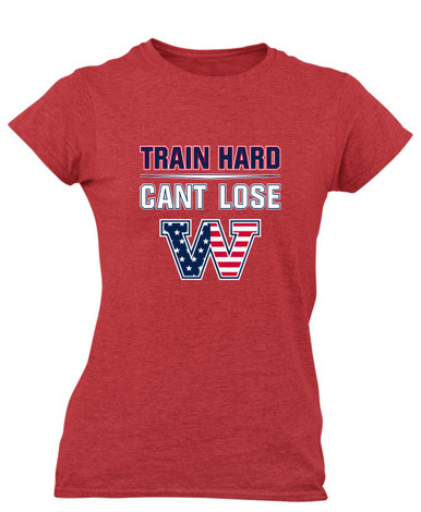 Washington Patriots W Script Train Hard, Can't Lose Women's SS T-Shirt