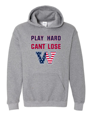 Washington Patriots W Script Play Hard, Can't Lose Men's Hoodie