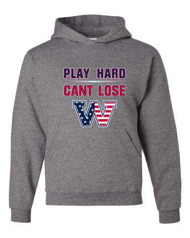 Washington Patriots W Script Play Hard, Can't Lose Men's Premium Hoodie