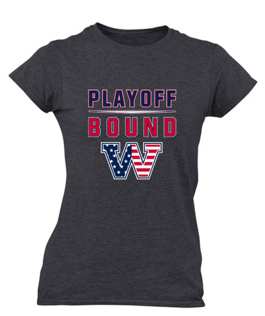 Washington Patriots W Script Playoff Bound Women's Premium SS T-Shirt