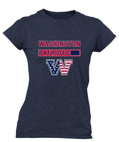 Washington Patriots W Script Mascot #7 Women's Premium SS T-Shirt