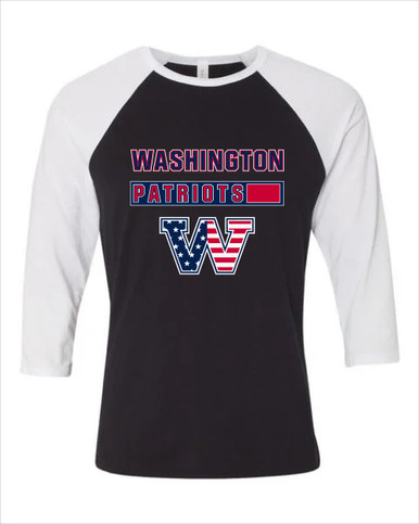 Washington Patriots W Script Mascot #7 Men's Baseball T-Shirt
