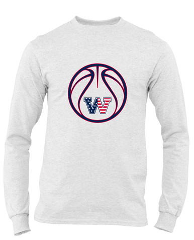 Washington Patriots W Script Basketball #2 Men's LS T-Shirt