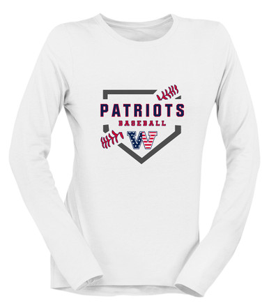Washington Patriots W Script Baseball #2 Women's LS T-Shirt