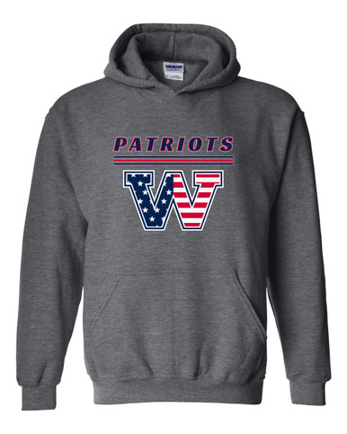Washington Patriots W Script Mascot #8 Men's Hoodie