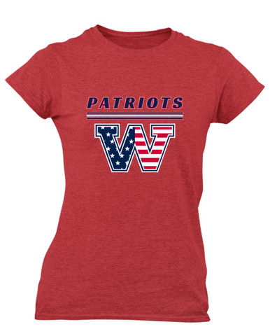 Washington Patriots W Script Mascot #8 Women's Premium SS T-Shirt