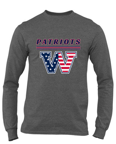 Washington Patriots W Script Mascot #8 Men's LS T-Shirt
