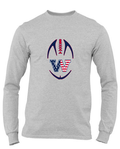 Washington Patriots W Script Football #4 Men's Premium LS T-Shirt