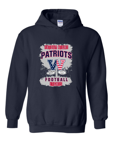 Washington Patriots W Script Football #6 Men's Hoodie