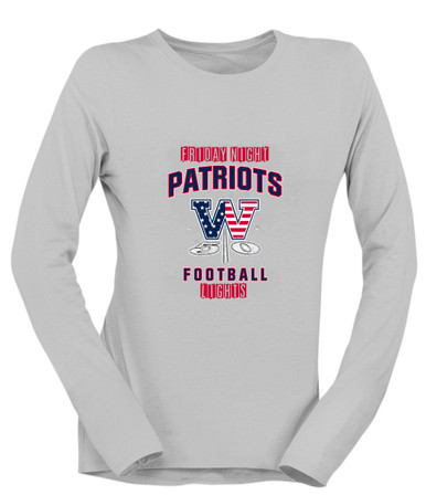 Washington Patriots W Script Football #6 Women's LS T-Shirt