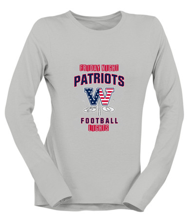 Washington Patriots W Script Football #6 Women's Premium LS T-Shirt