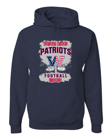 Washington Patriots W Script Football #6 Men's Premium Hoodie